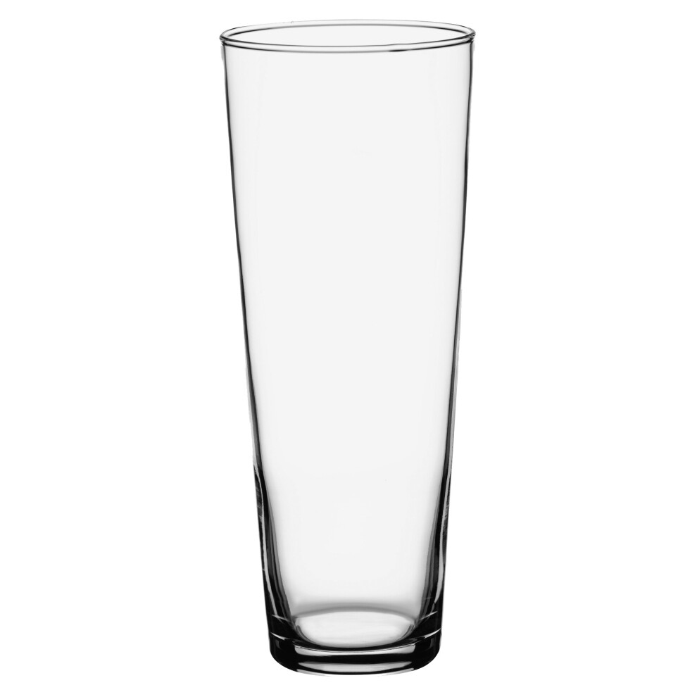 (Wide) Pasabahce Glass Straight Wide Bent Flower Vase