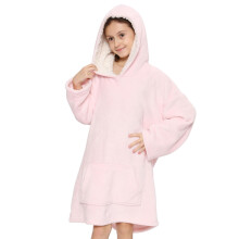 Girls Oversized Hoodie Baby Pink Snuggle Blanket