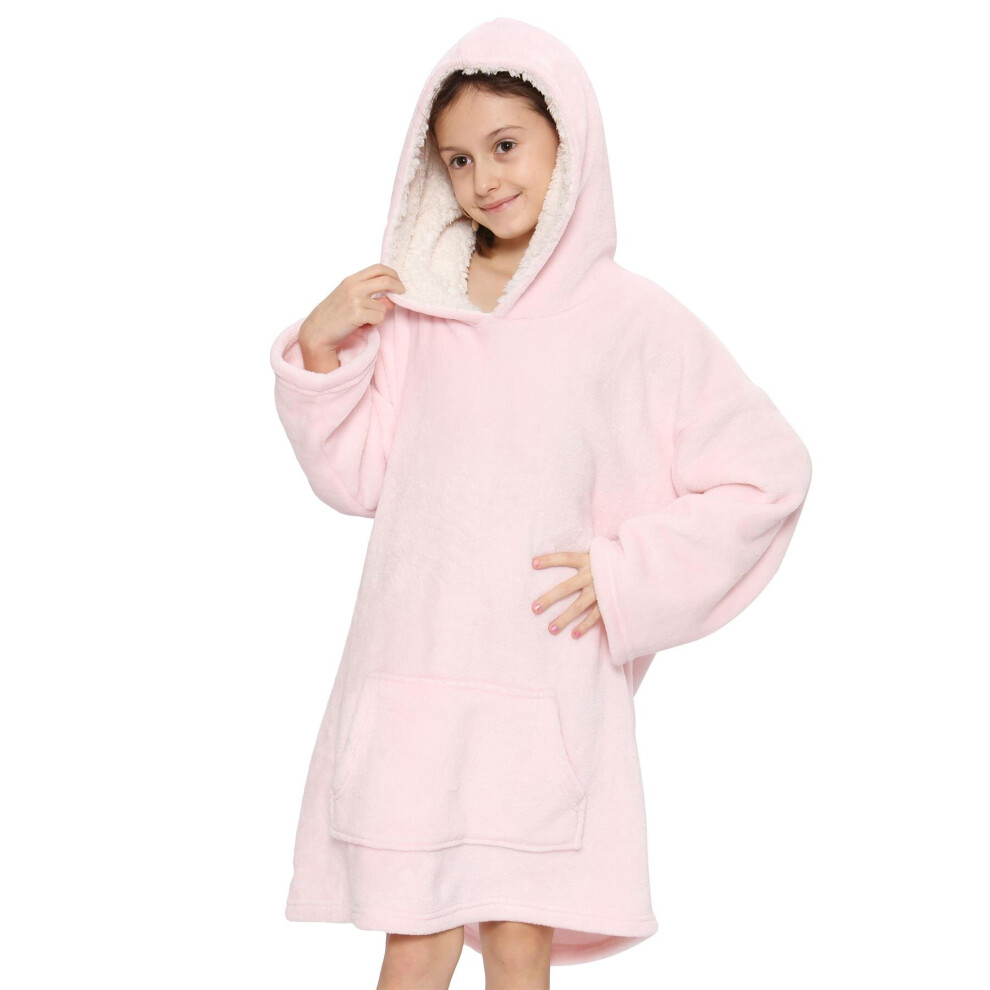 Girls Oversized Hoodie Baby Pink Snuggle Blanket