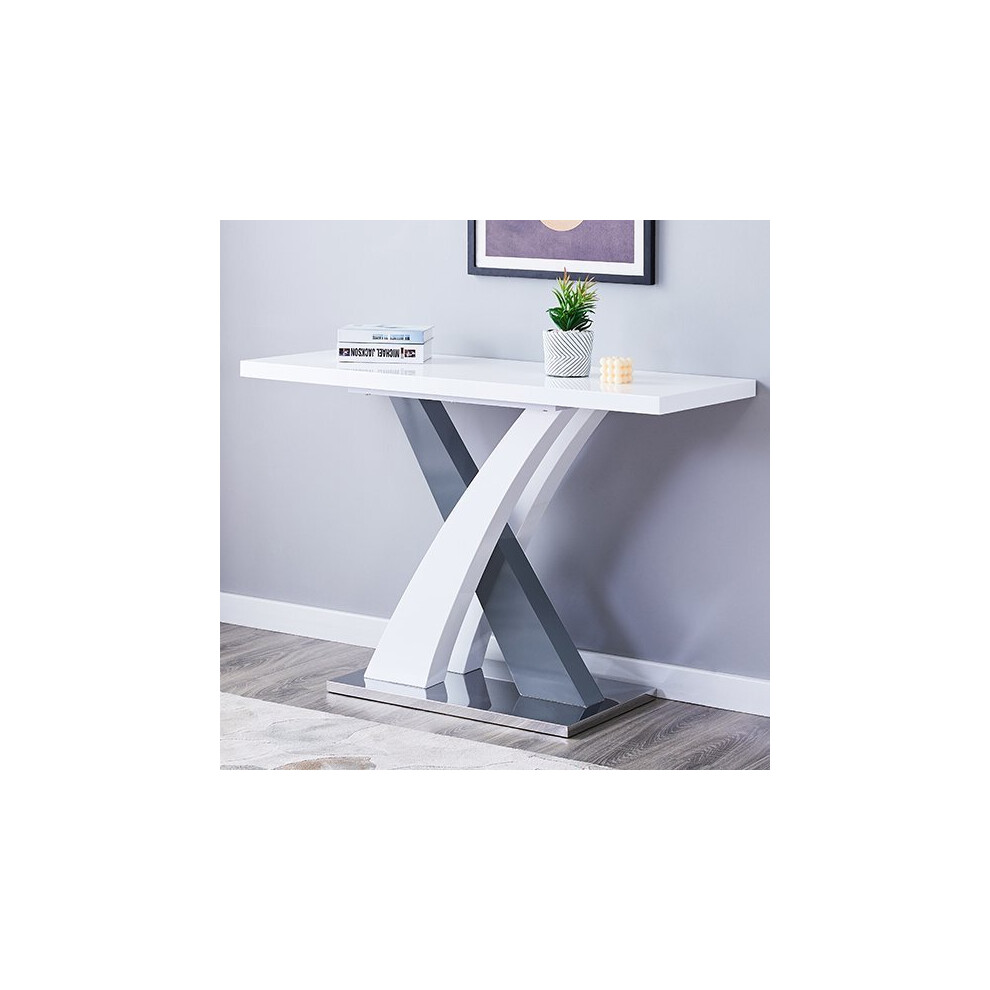 Axara Console Table Rectangular In White And Grey High Gloss-image-OPC-P8ZVF8D-NEW