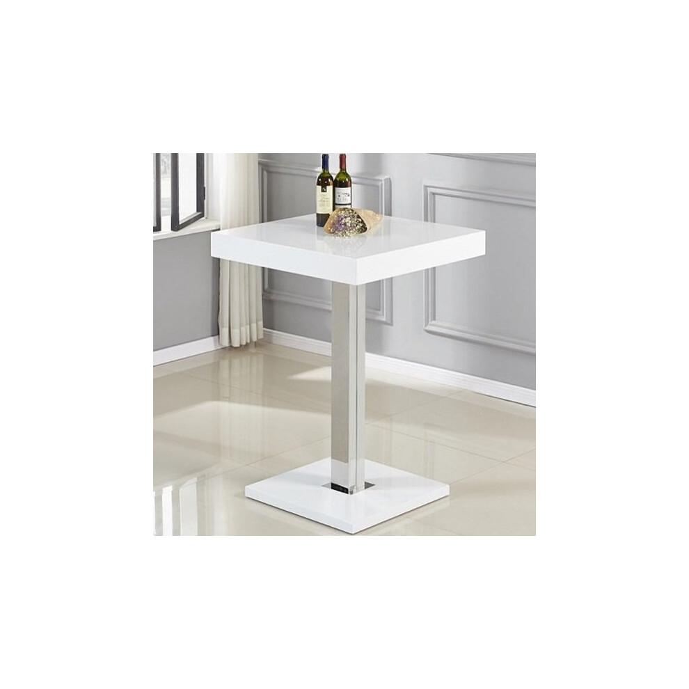 Topaz High Gloss Bar Table Square In White