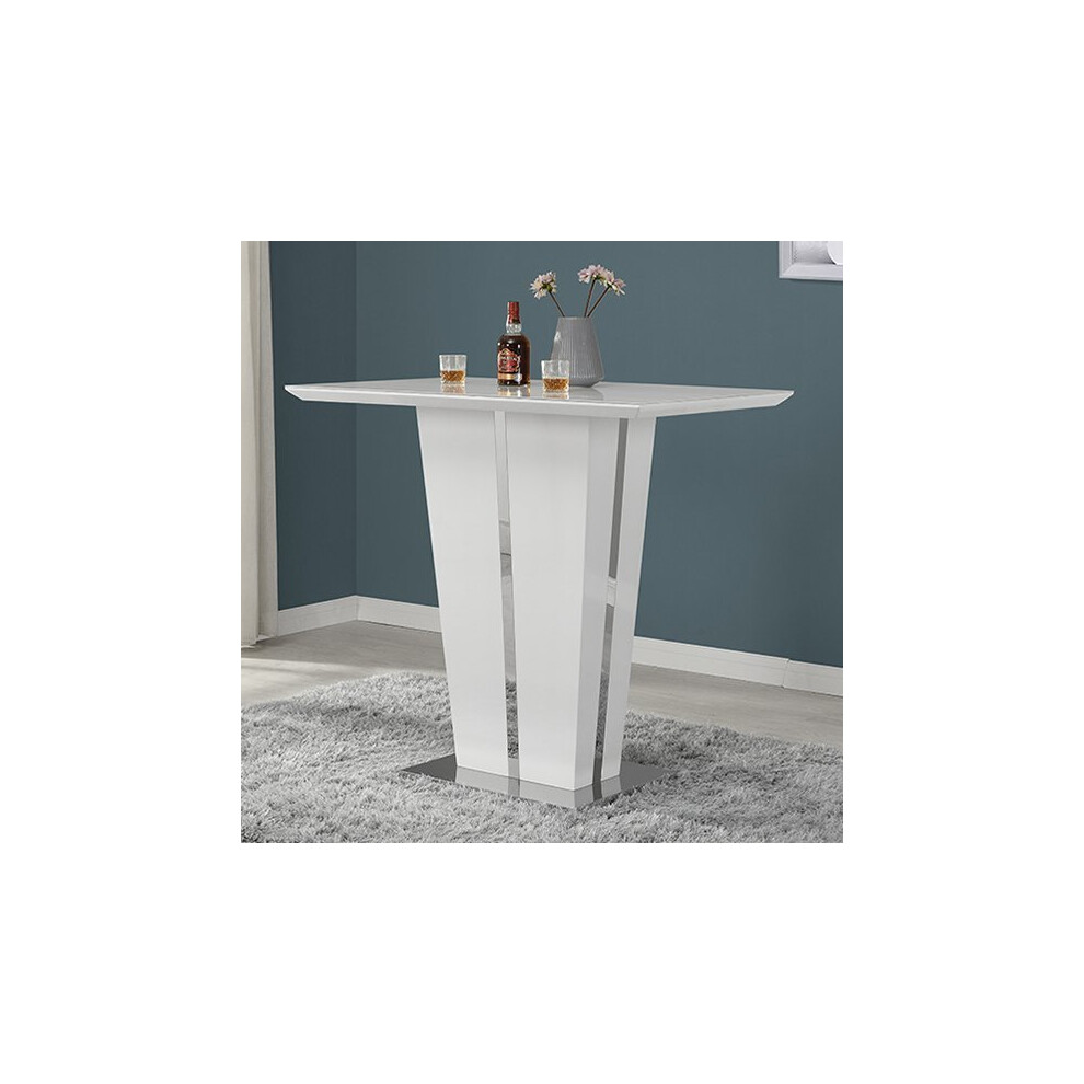 Memphis High Gloss Bar Table In White With Glass Top-image-OPC-P8ZVKQB-NEW