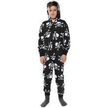 (3-4 Years, All In One) Girls Skull Print Crop Top & Legging Skater Dress