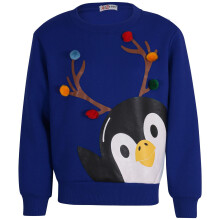 (11-12 Years, Royal Blue) Kids Girls Boys School Christmas Jumper Sweatshirt