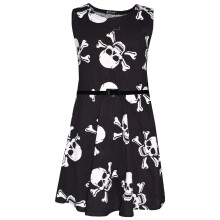 (5-6 Years, Skater Dress) Girls Skull Print Crop Top & Legging Skater Dress