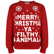 (13 Years, Ya Filthy Red) Unisex Xmas Jumper Ya Filthy Animal, Santa Floss