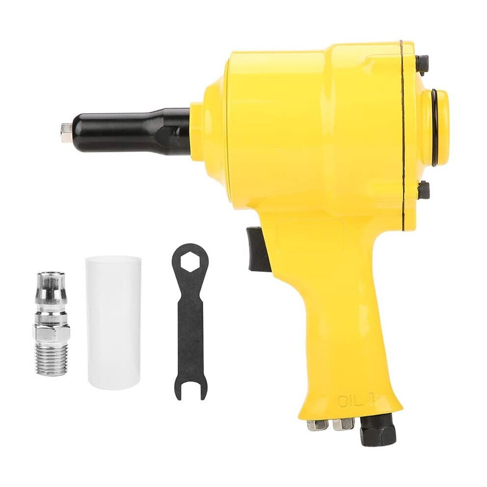 Hyuduo Kp-705P Air Rivet Gun Pneumatic Riveter Pistol Type Grip Heavy Duty Rivet Gun Air Powered Riveting Tool 2.4-4.8Mm Yellow 736342163706