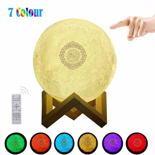 7 Colors Moon Light Quran Speaker Player Wireless Bluetooth Touch Lamp 1