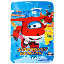 (Super Wing - Sky) Kids Fleece Blanket Soft Kid Bedding Bed Gift
