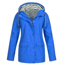 (Blue, 2XL) Women's Waterproof Raincoat Ladies Outdoor Wind Rain Forest Jacket Coat Rainy