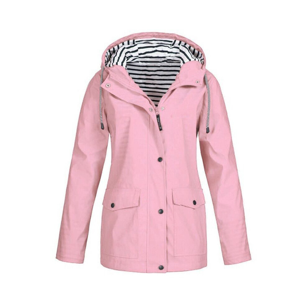 (, 3XL) Women's Waterproof Raincoat Ladies Outdoor Wind Rain Forest Jacket Coat Rainy Pink
