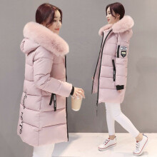 (Pink, 3XL) Winter Women Warm Long Jacket Fur Hooded Parka Ladies Collar Outwear Coat
