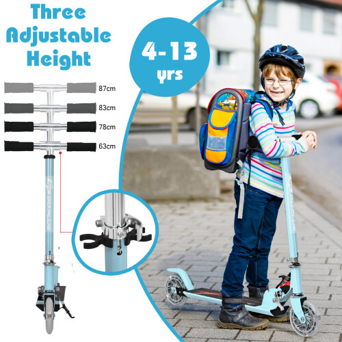 Costway Kick Scooter Height Adjustable Toddler Stunt Scooters with Light-Up Wheels 1