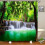 (B, 180x180cm) 12 Hooks Waterproof Bamboo Waterfall Pattern Mildewproof Bath Curtain Shower Curtains 1
