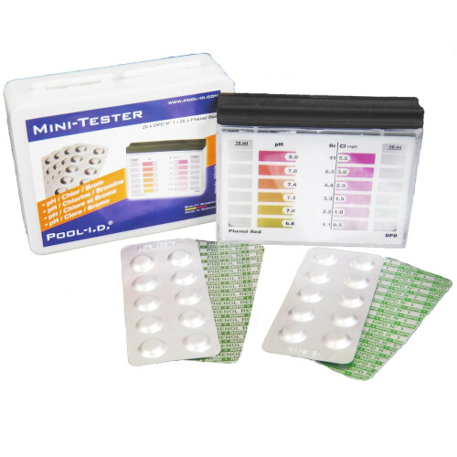 Swimming Pool Test Kit Mini 2 x 20 Free Tablets Chlorine Bromine Ph+