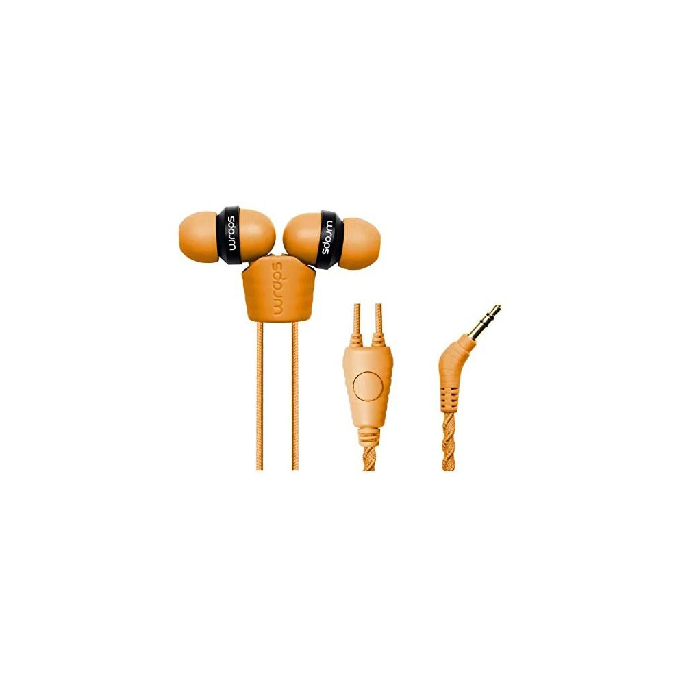 Wraps Talk (With Mic) Wristband Bracelet In-Ear Headphones (High Comfort With Locking) - Sunrise 5060382793391