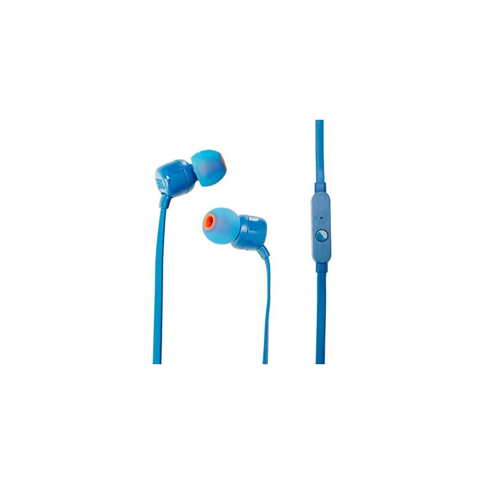 JBL T110 Wired Universal In-Ear Headphone with Remote Control and Microphone - Blue