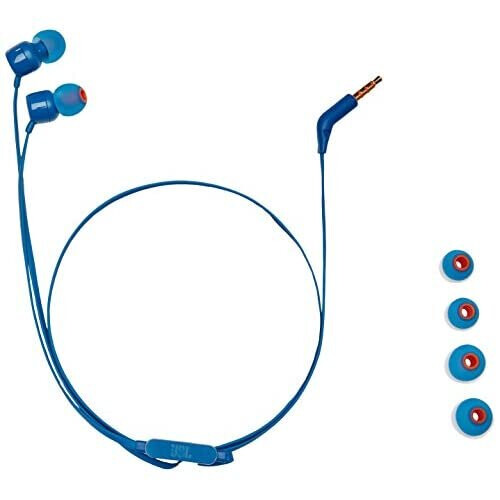JBL JBL T110 Wired Universal In-Ear Headphone with Remote Control and Microphone - Blue 1