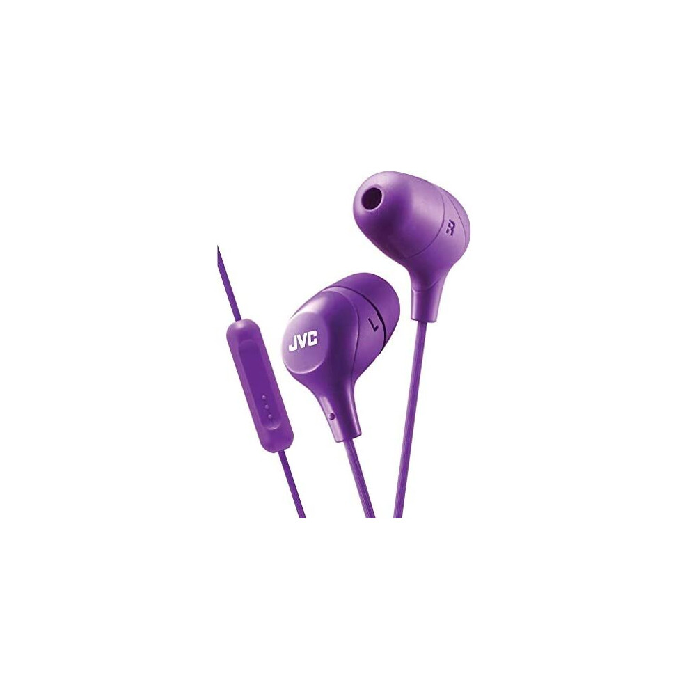 JVC HAFX38MV Marshmallow Earphones With Microphone & In-line Remote (Violet)