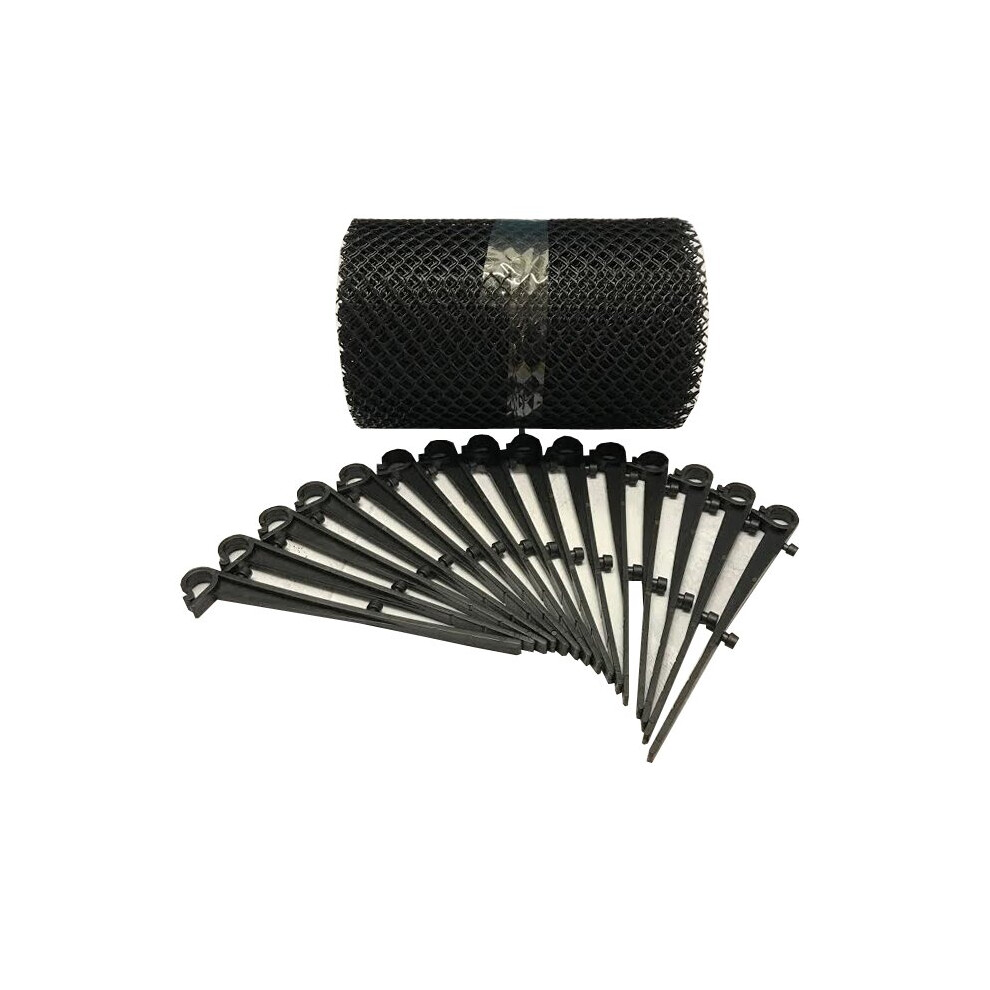 Gutter Protection Mesh Guard with 15 Fixing Clips (6m x 17.5cm)
