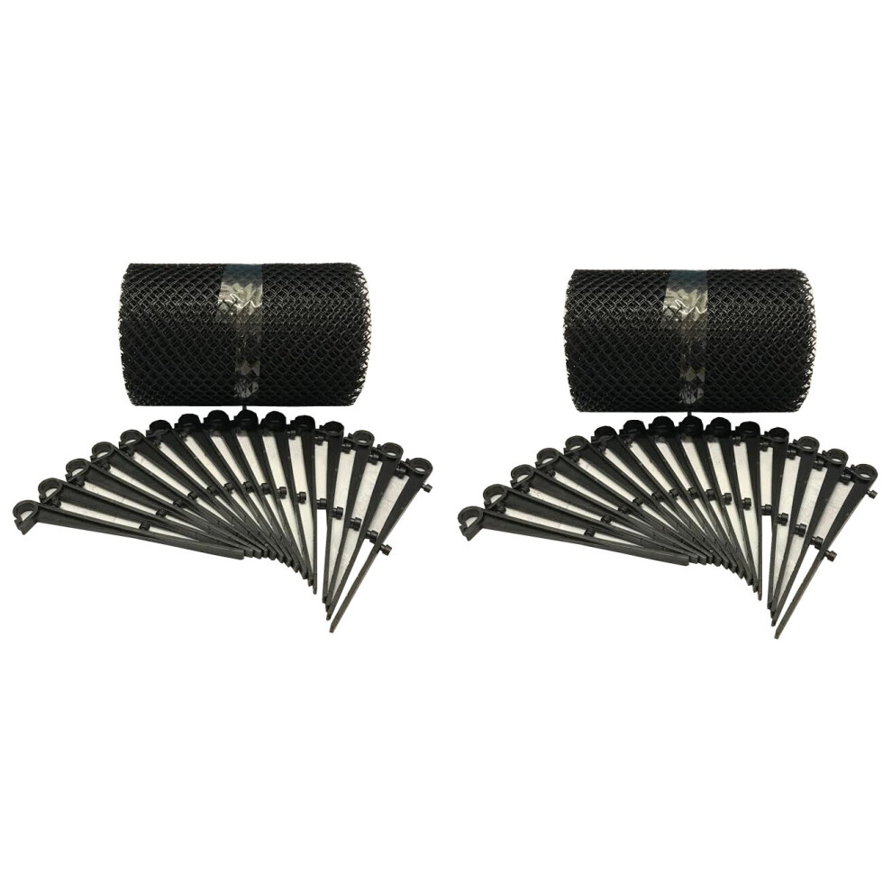 12 Metres Gutter Protection Mesh Guard with 30 Fixing Clips