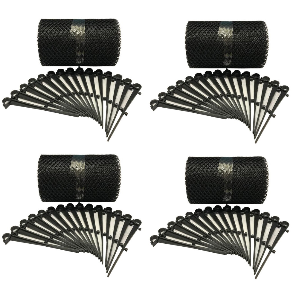 24 Metres Gutter Protection Mesh Guard with 60 Fixing Clips