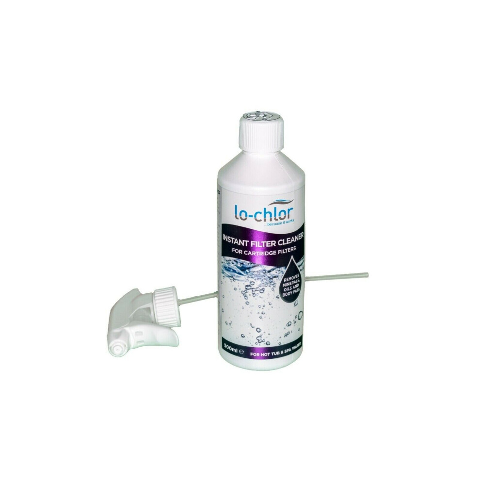 2 x Instant Filter Cleaner 500ml Spray Degreaser Hot Tub Filters Cartridge Spa