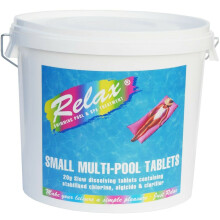 Relax Multi-Chlorine Small 20g Tablets (5kg) - Chlorine Sanitiser with Algicide & Clarifier for Spa, Hot Tub & Pool
