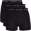 Calvin Klein (L) Calvin Klein 3 Pack Cotton Stretch - Normal Rise Trunks ( Black / Black Waistband ) 1