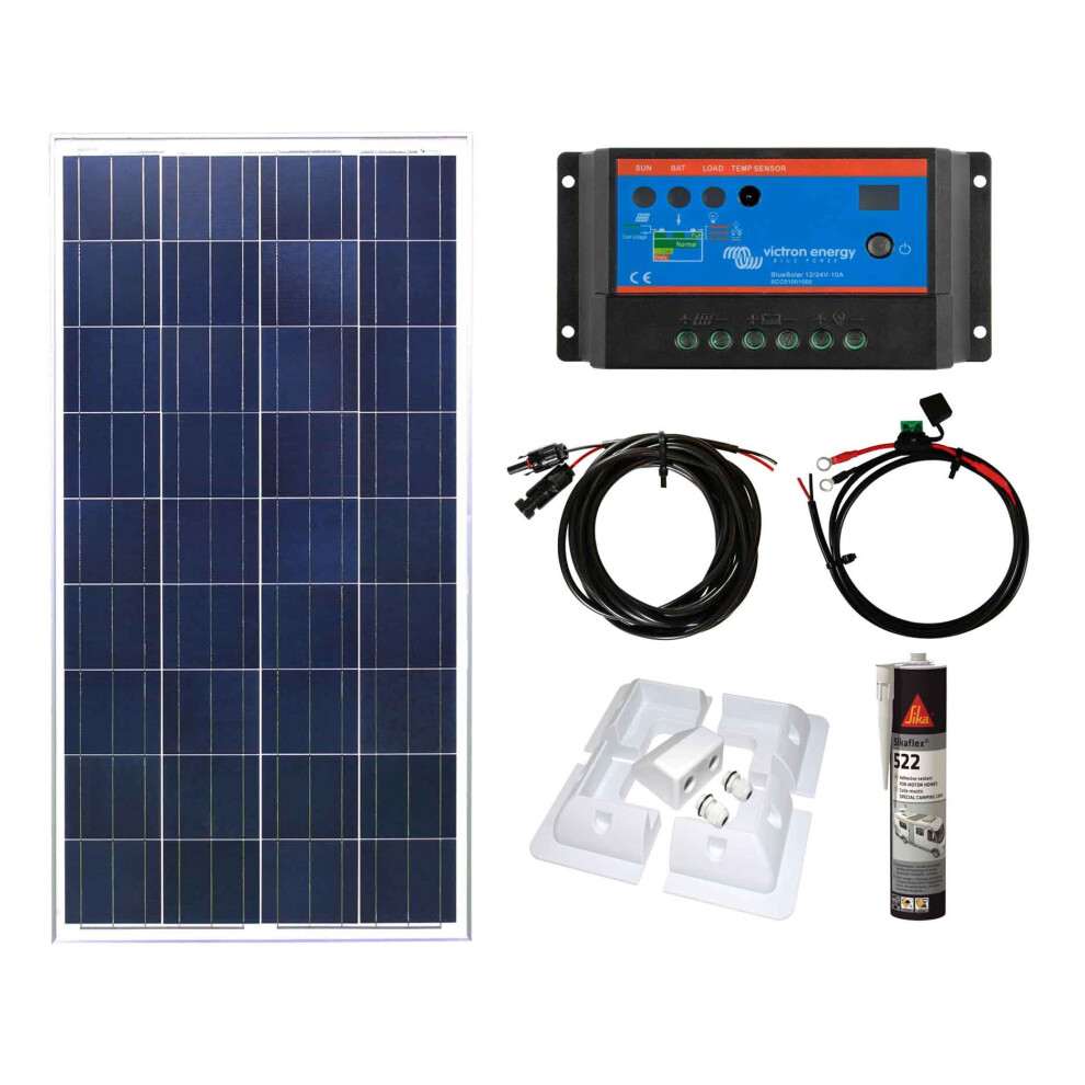 Victron 100w Solar Panel Kit battery charging PWM Controller brackets sikaflex