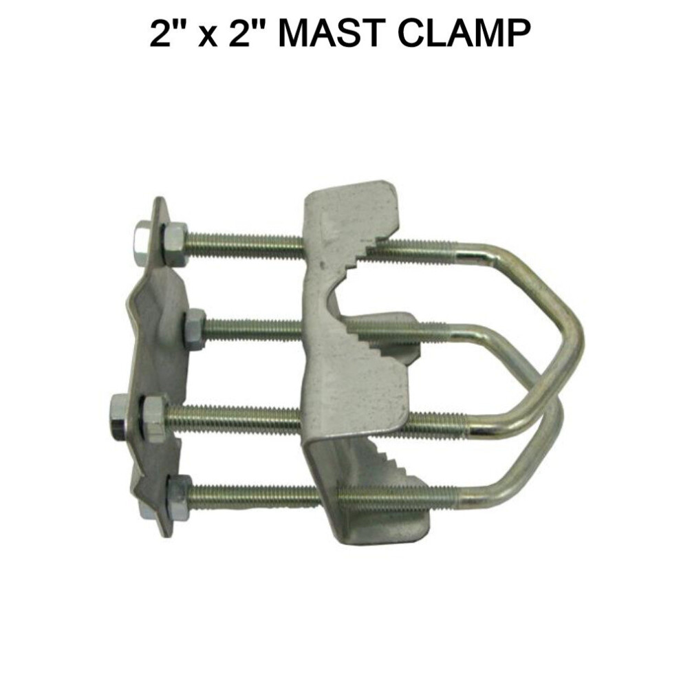 2'' X 1'' Inch Pole Clamp U Bolt For Aerial Satellite Horizontal Mast T Junction 3713804162603