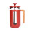 La Cafetière Pisa 8 Cup Cafetière Borosilicate Wood Handle - Red 1
