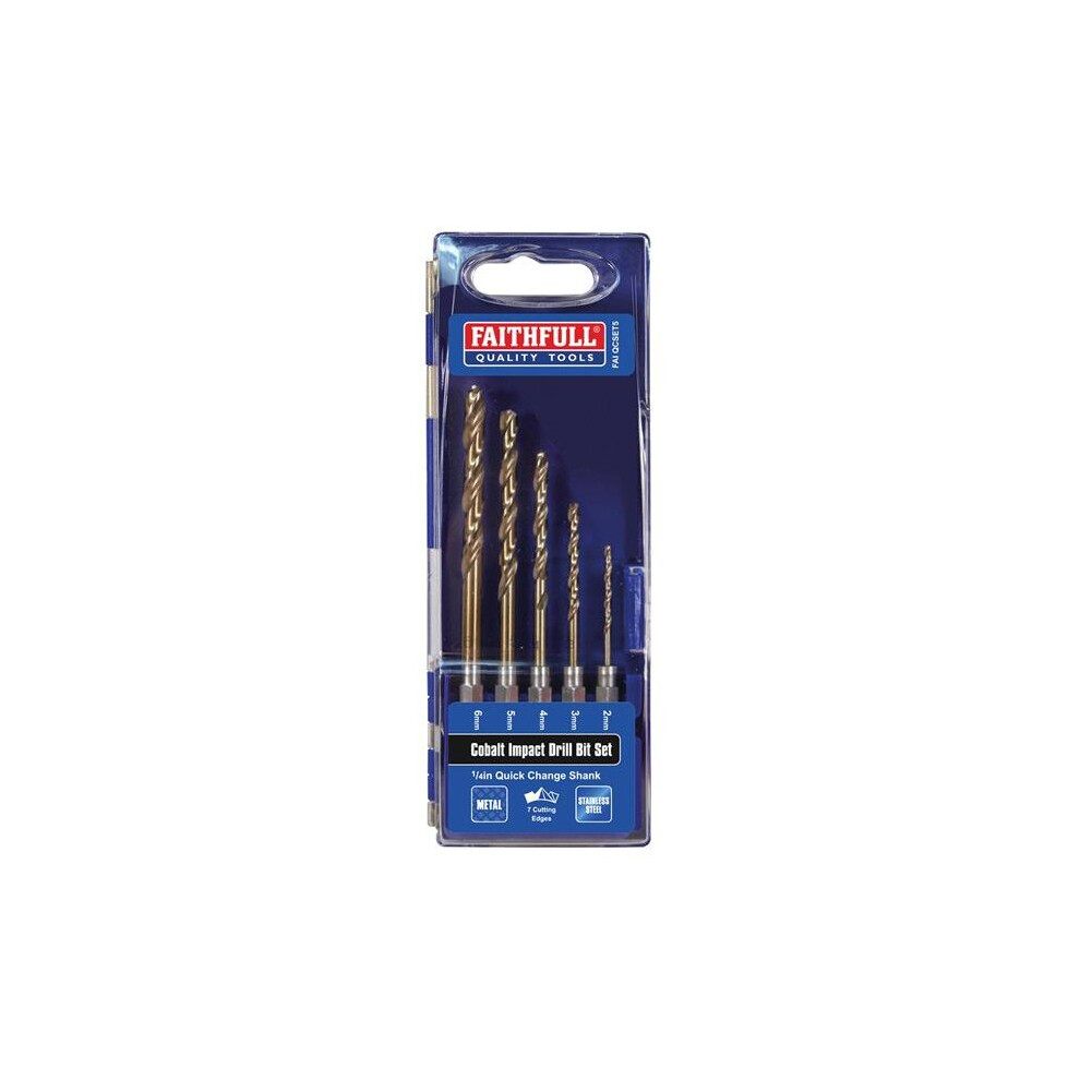 Faithfull Hsse M35 Cobalt Quick-Change Impact Drill Bit Set, 5 Piece - Image 10