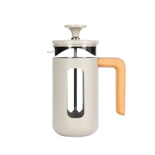 La Cafetière Pisa 8 Cup Cafetière Borosilicate Wood Handle - Latte
