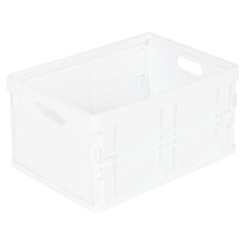 (White) Small Plastic Storage Collapsible Boxes Stackable