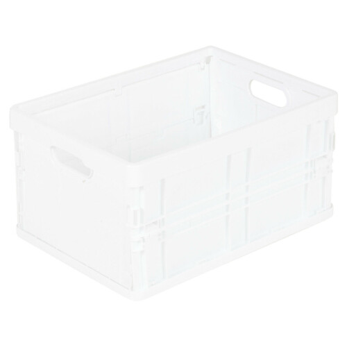 URBN Living (White) Small Plastic Storage Collapsible Boxes Stackable