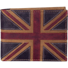 Mala Leather RFID Blocking Union Jack Leather Wallet with Coin Pocket Brown