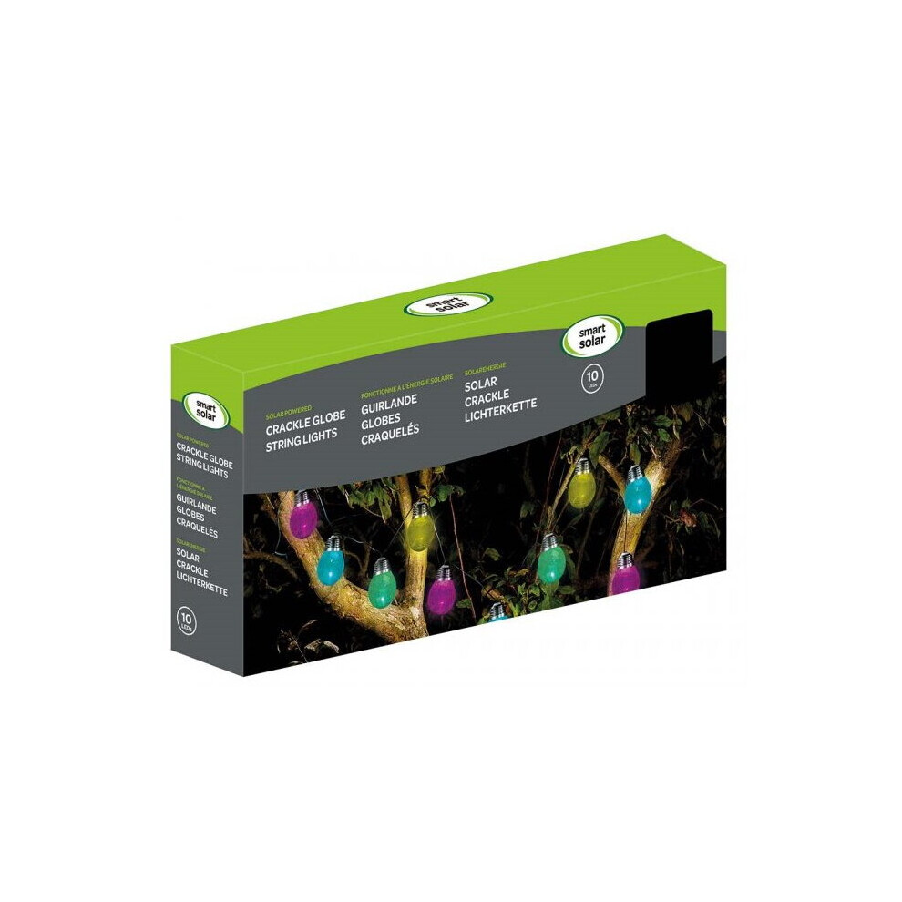 Smart Garden Products Smart Garden Solar-Powered Crackle Globe 10 Led String Lights Multicoloured