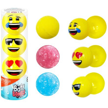 3 x Emoji Bath Bombs from Zimpli Kids, Create a Fizzing Bath Time Adventure Children's Baff Bombz, Certified Biodegradable and Vegan Friendly Gift