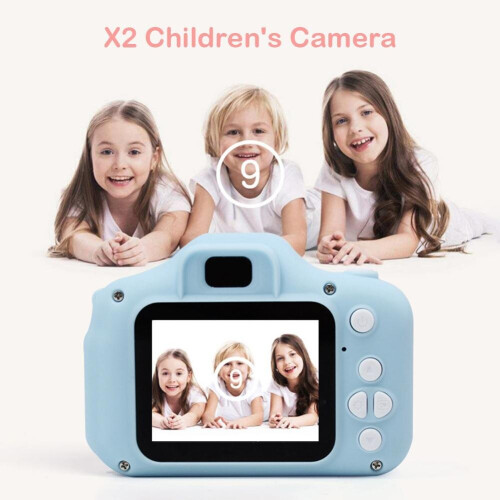 (Blå) Barnens digitalkamera 8 MP – videoleksak, stöttålig 2