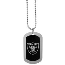 Siskiyou FTNB125 26 in. Unisex NFL Las Vegas Raiders Chrome Tag Necklaces