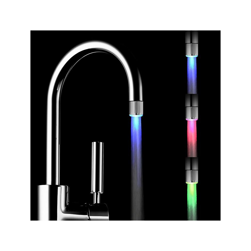 (Temperature) Rgb Glow Shower Waterfall Led Light Water Faucet Temperature Sensor Tap 696637570810