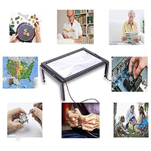 Large Magnifying Glass With LED Light Magnifier Reading Aid Lens 2