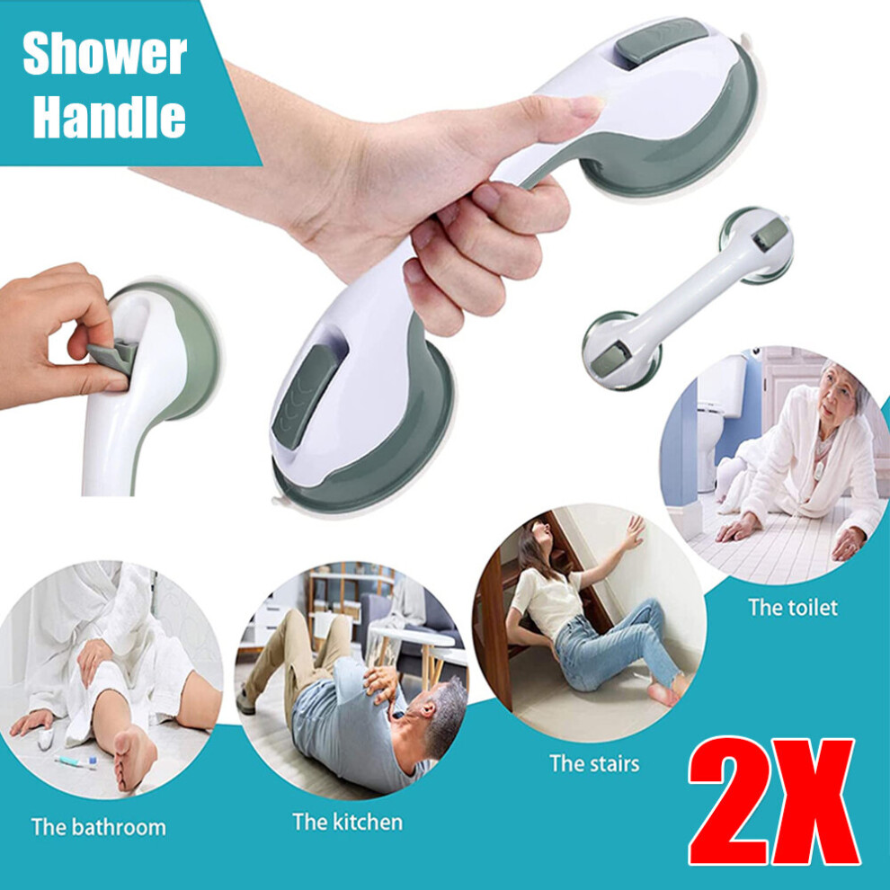 2 Pack Suction Cup Handle Safety Bathroom Toilet Shower Support Rail