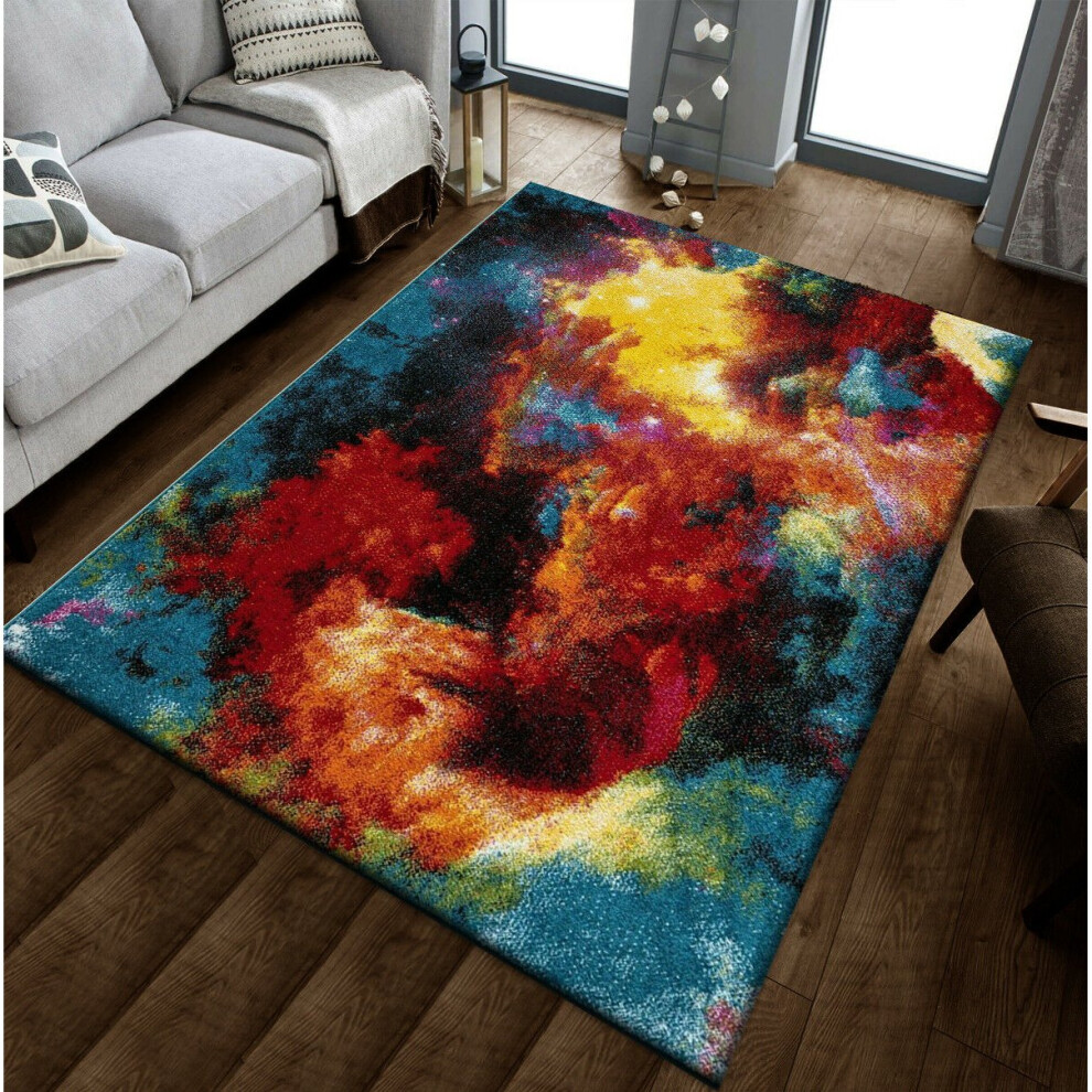 (Splash , 120cm x170cm) Modern Design Hand Carved Runner Multi Colour Rugs