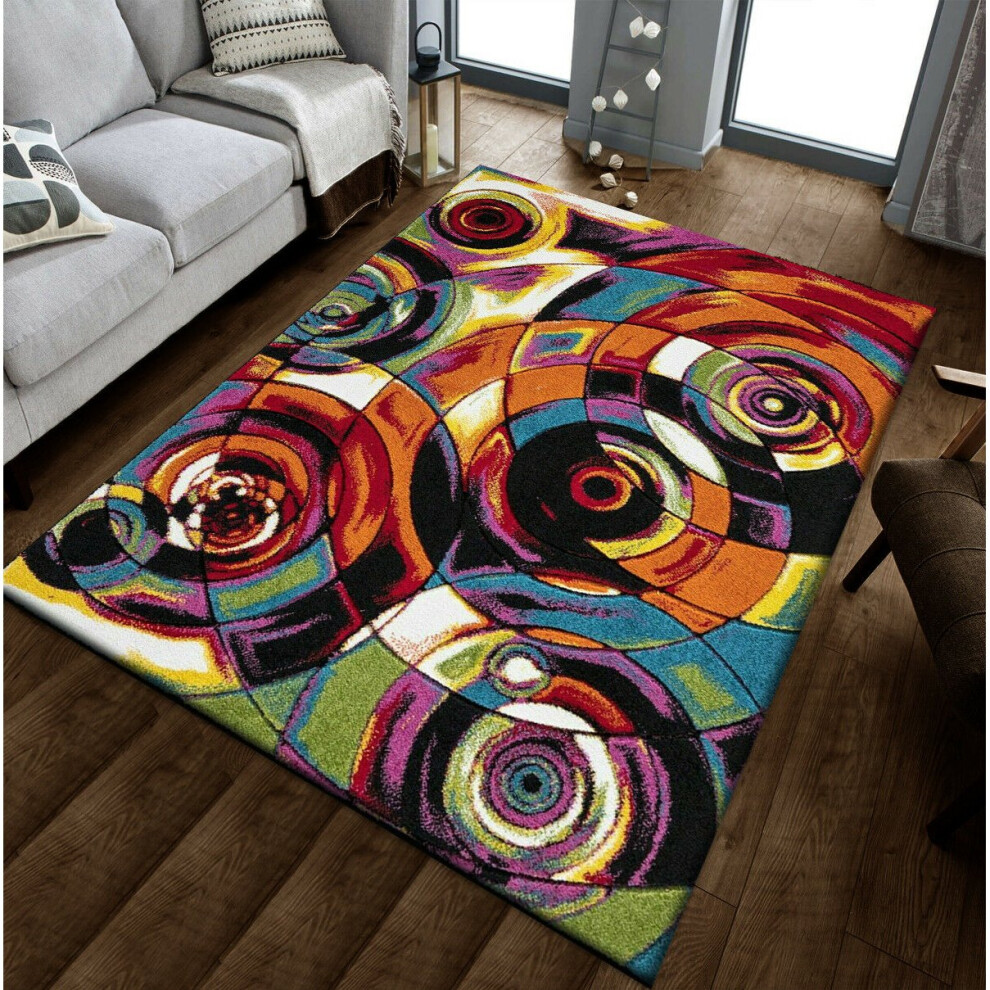 (Moon-Light, 120cm x170cm) Modern Design Hand Carved Runner Multi Colour Rugs