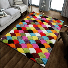 (Scales, 120cm x170cm) Modern Design Hand Carved Runner Multi Colour Rugs