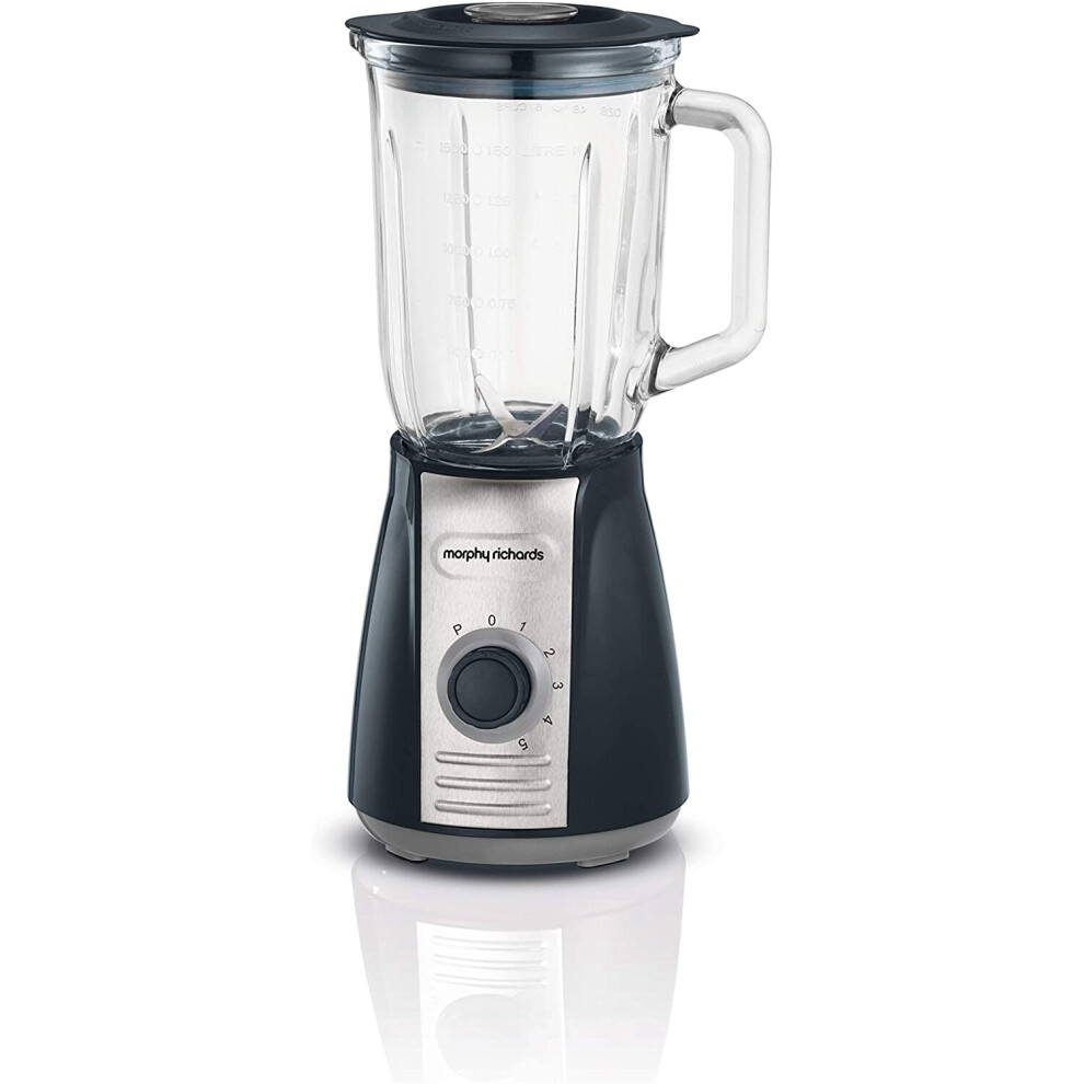 Morphy Richards 403010 Jug Blender with Ice Crusher Blades Inspire Kitchen Confidence, Glass, 600 W, 1.5 liters, Grey