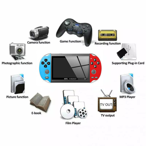 Adults 4.3 inch X7 Retro Game Console Wireless Game Control Handheld Game Machine Gifts 2