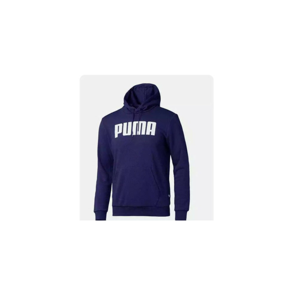 Puma Mens Hooded Sweatshirt Navy Hoodie Essential Big Logo Size XL